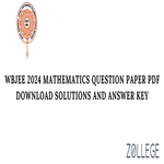 WBJEE Mathematics Question Paper 2024